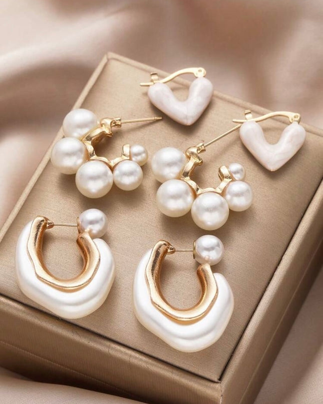 Set de 3 Pares de Aretes Varios Diseños