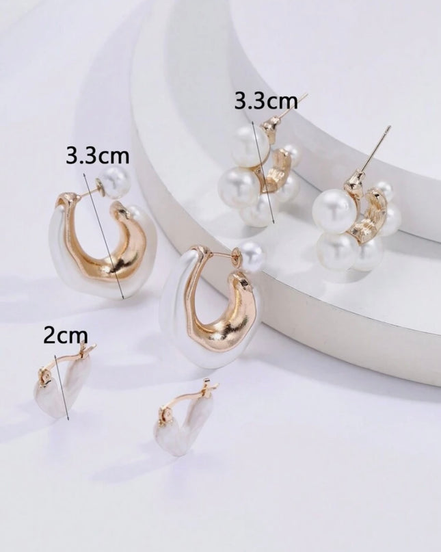 Set de 3 Pares de Aretes Varios Diseños