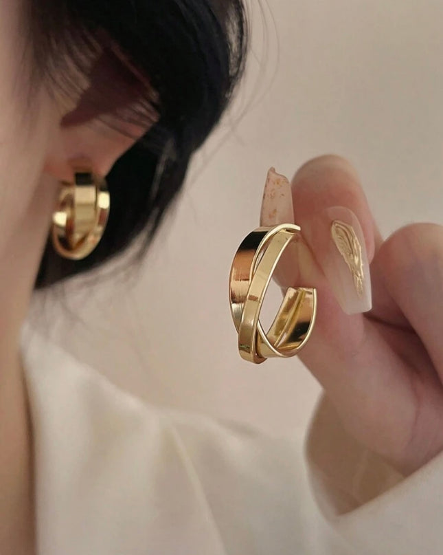 Aros Cruzados Dorados