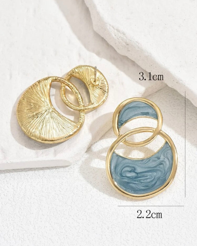 Aretes Doble Circulo Celestes