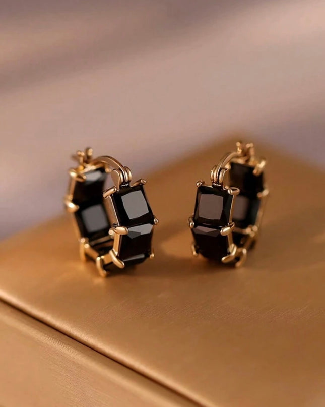 Aretes cuadrados Negros