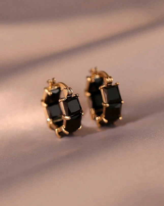 Aretes cuadrados Negros
