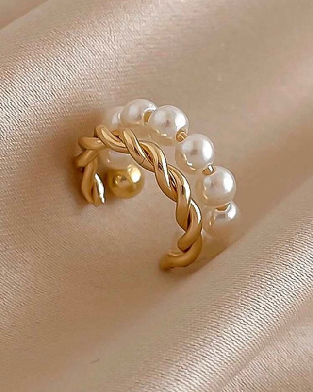 Clip Doble para Oreja Perlas