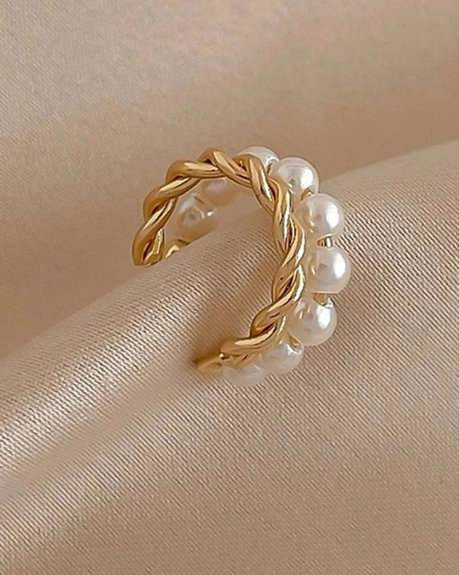 Clip Doble para Oreja Perlas