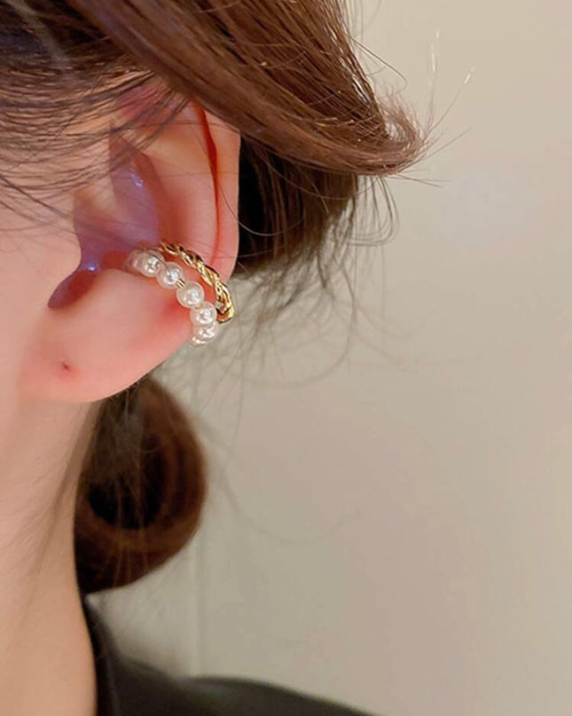 Clip Doble para Oreja Perlas