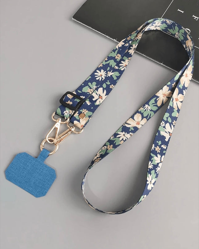 Correa Azul con estampado de Flores