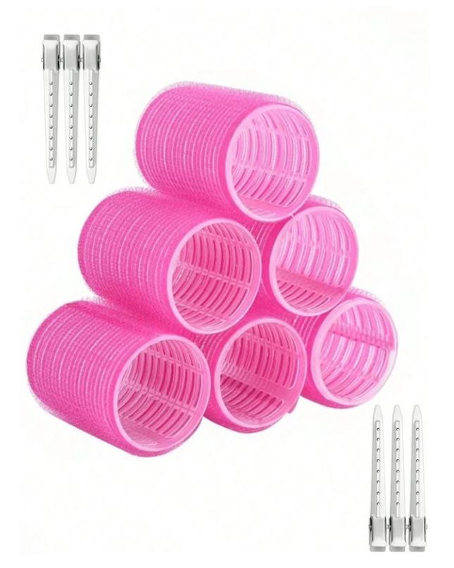 Set 6 Tubos Lila y Ganchos para Cabello
