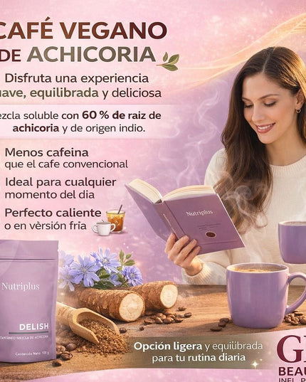 Deliciosa mezcla de café instantáneo y achicoria