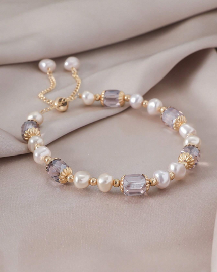 Brazalete Perlas y Piedras Purpuras