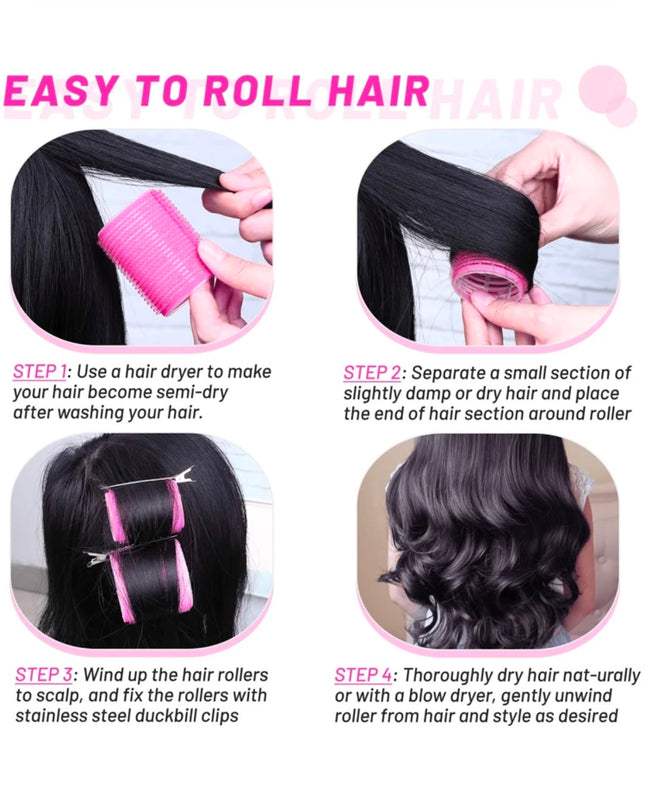 Set 6 Tubos Lila y Ganchos para Cabello