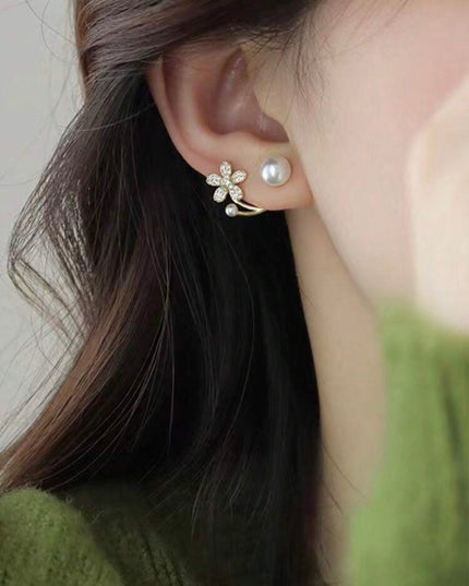 Pendientes Flores con Perlas
