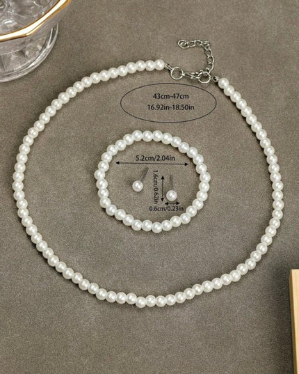 Conjunto de 4 Piezas Imitación Perlas