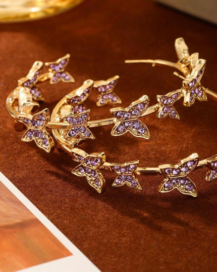 Aretes de Aro con Diseño de Mariposas