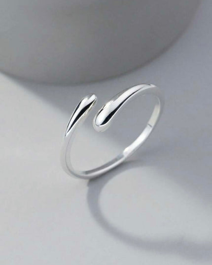 Anillo Abierto Diseño Gota de Agua Plata S925 Unisex