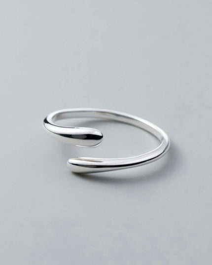 Anillo Abierto Diseño Gota de Agua Plata S925 Unisex