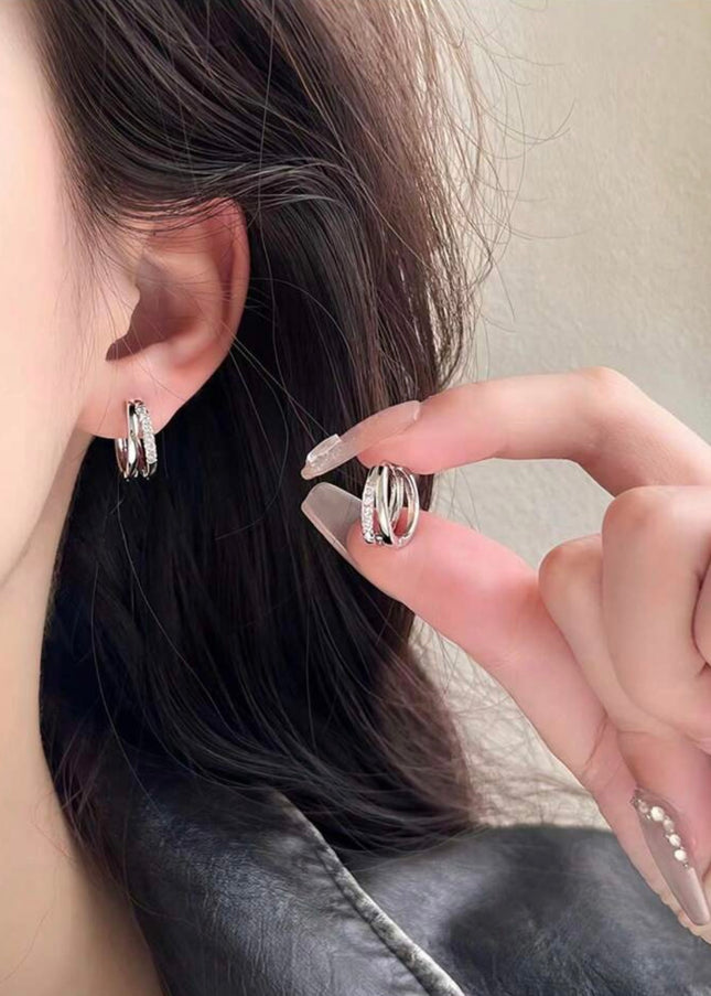 Pendientes Aro Doble Plata de ley 925