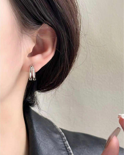 Pendientes Aro Doble Plata de ley 925