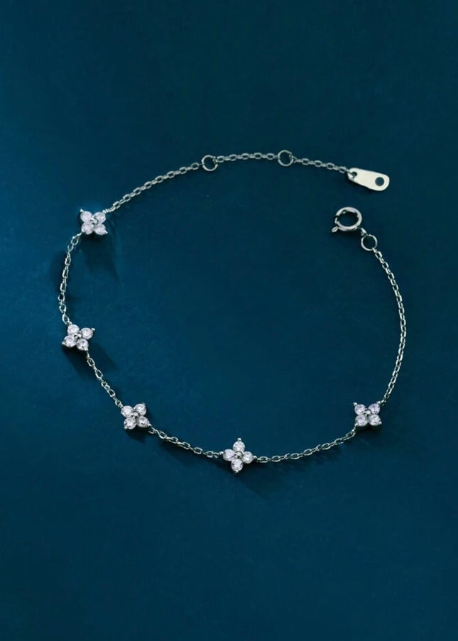 Pulsera Elegante Plata 925 Estilo trébol