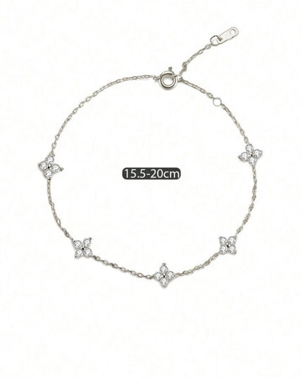 Pulsera Elegante Plata 925 Estilo trébol