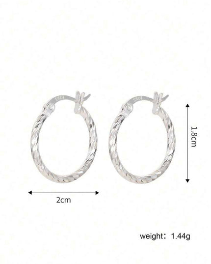 Aretes de Aro Retorcido Geométrico Plata de ley S925