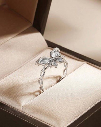 Anillo Ajustable de Mariposa Plata de ley 925
