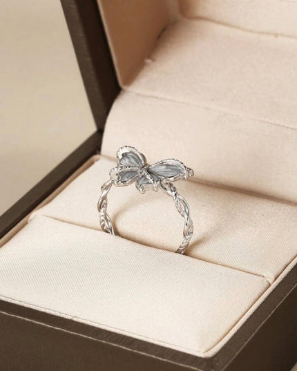 Anillo Ajustable de Mariposa Plata de ley 925