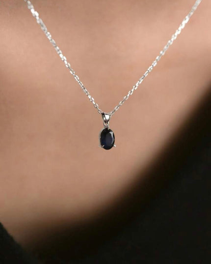 Collar de Clavícula con Colgante de Zirconia Cúbica Negra Plata 925