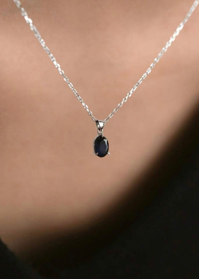Collar de Clavícula con Colgante de Zirconia Cúbica Negra Plata 925