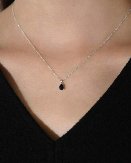 Collar de Clavícula con Colgante de Zirconia Cúbica Negra Plata 925