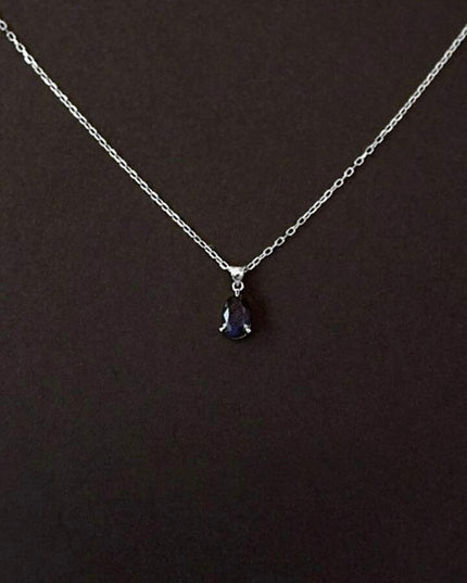 Collar de Clavícula con Colgante de Zirconia Cúbica Negra Plata 925
