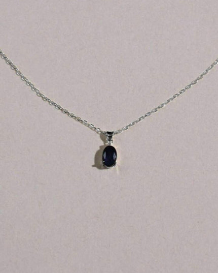 Collar de Clavícula con Colgante de Zirconia Cúbica Negra Plata 925
