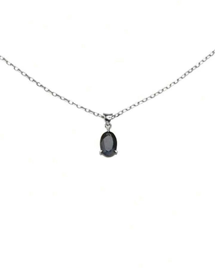 Collar de Clavícula con Colgante de Zirconia Cúbica Negra Plata 925