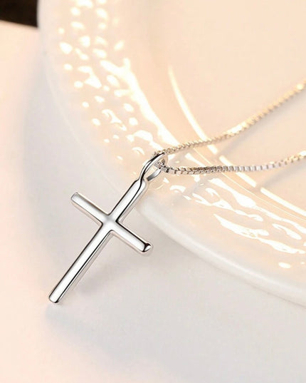 Collar De Cruz Plata de Ley S925