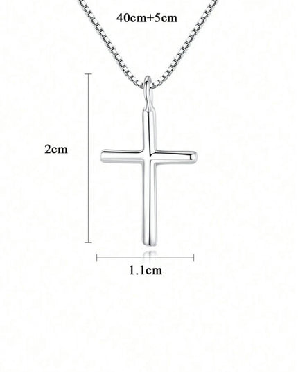 Collar De Cruz Plata de Ley S925