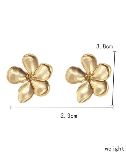 Pendientes Diseño Flor Verde con Dorado