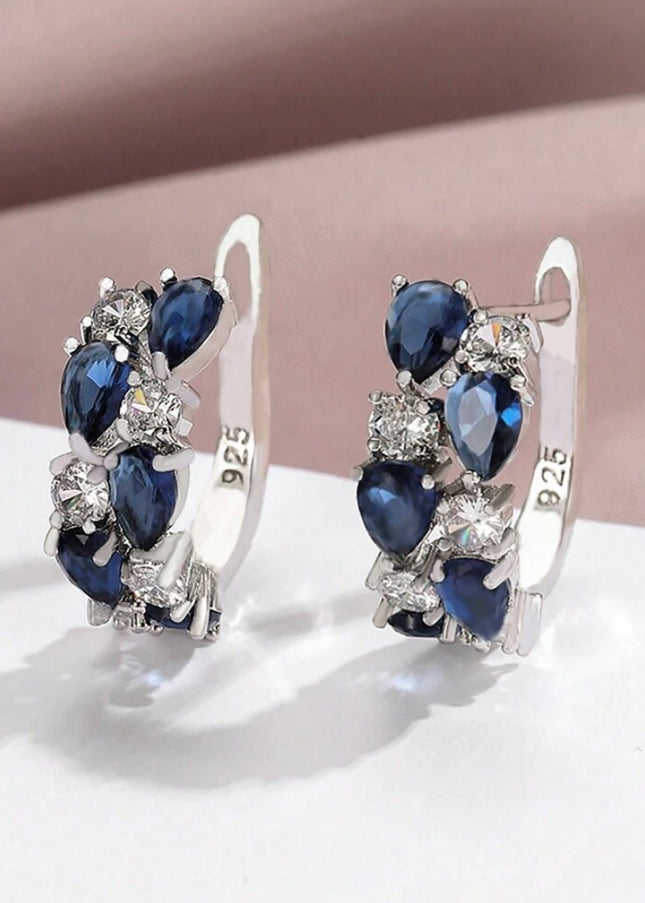 Aretes Elegantes Piedras Azules
