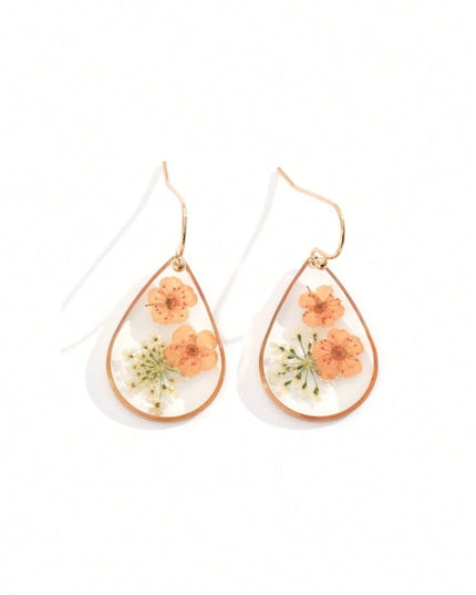 Aretes Transparentes de Resina Flores Nomeolvides