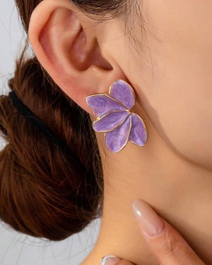 Pendientes Pétalos Morados