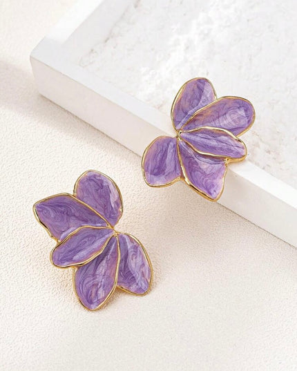 Pendientes Pétalos Morados