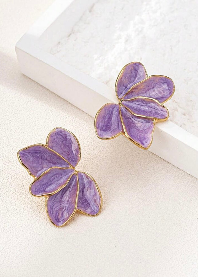 Pendientes Pétalos Morados
