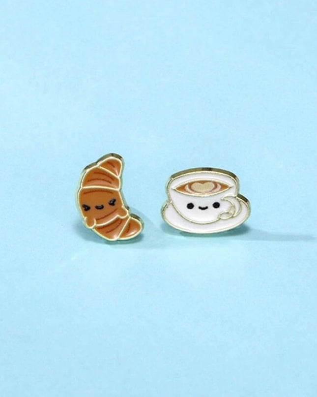 Pendientes Cortos Café y Croissant