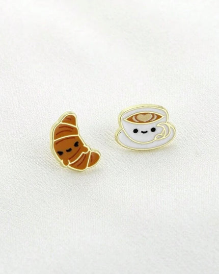 Pendientes Cortos Café y Croissant
