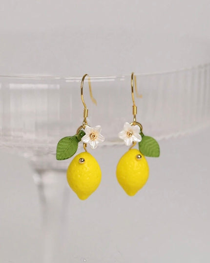 Aretes Colgantes Limones Amarillos