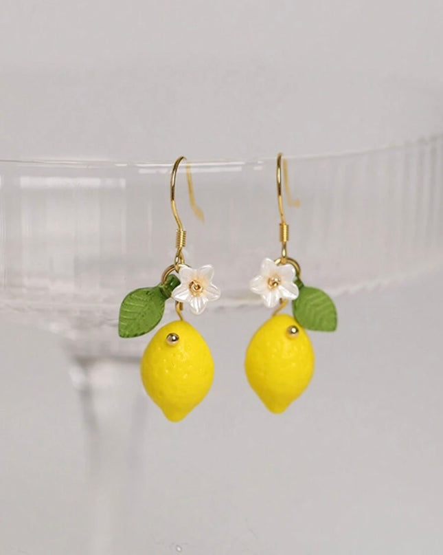 Aretes Colgantes Limones Amarillos