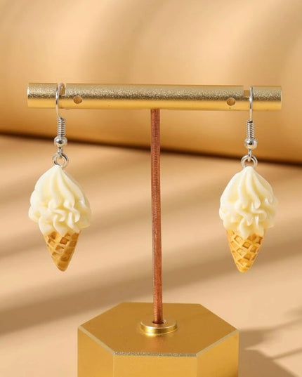 Aretes Diseño de Helado de Vainilla