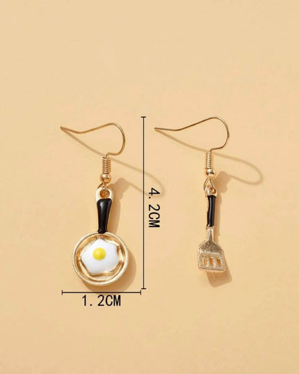 Aretes Sartén Huevo y Espátula