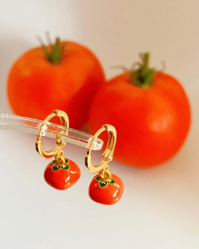 Pendientes Diseño Tomate Rojo