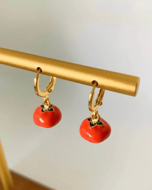 Pendientes Diseño Tomate Rojo