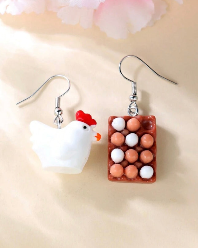 Aretes Gallina y Huevos