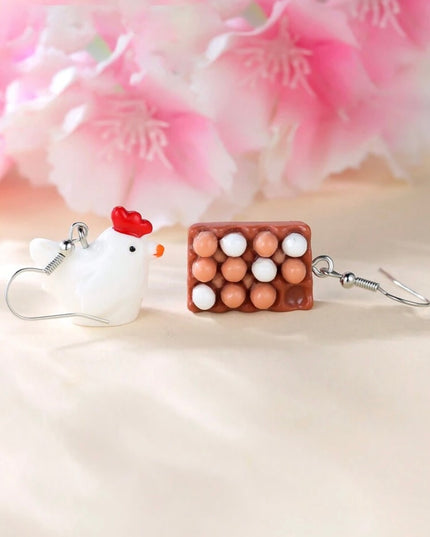 Aretes Gallina y Huevos